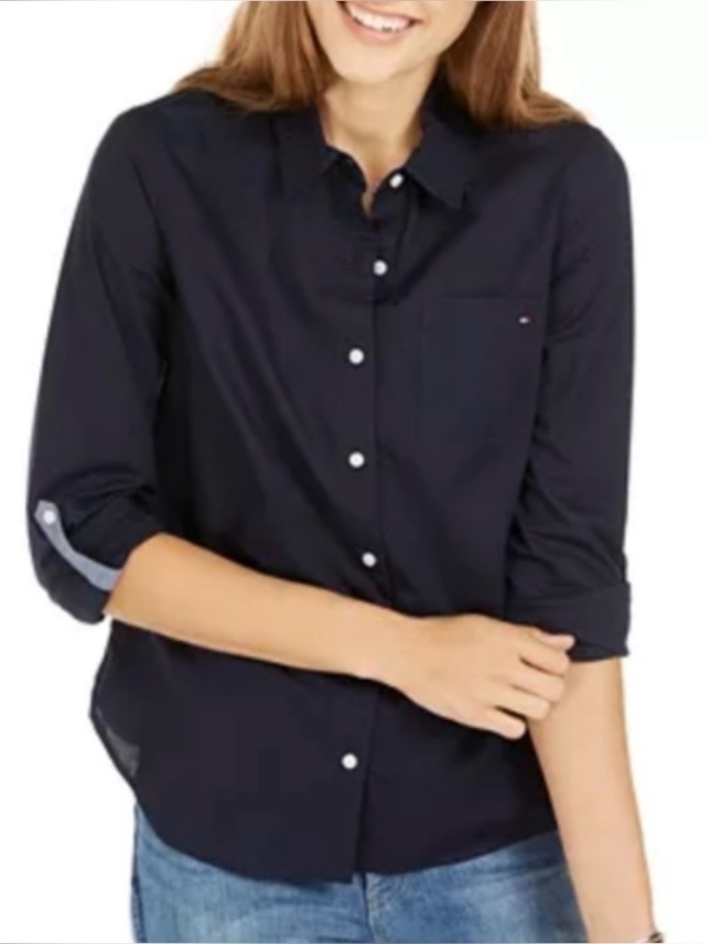 Tommy Hilfiger Heritage Navy XS Roll-Tab Button Down Shirt